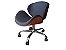 Cadeira Home Office revestida em tecido veludo ou material sintético, e madeira em verniz (cor IMBÚIA) modelo LV40BECMI com base estrela cromada rodízios anti-risco e regulagem de altura. Lv Estofados - Imagem 5
