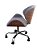 Cadeira Home Office revestida em tecido veludo ou material sintético, e madeira (cor Freijó) modelo LV40BECMI com base estrela cromada rodízios anti-risco e regulagem de altura. Lv Estofados - Imagem 4