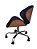 Cadeira Home Office revestida em tecido veludo ou material sintético, e madeira (cor Freijó) modelo LV40BECMI com base estrela cromada rodízios anti-risco e regulagem de altura. Lv Estofados - Imagem 6