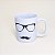 Caneca Porcelana Branca Bigode - Imagem 1