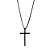 Colar Aço Inoxidável 70cm Preto Crucifixo - Imagem 1