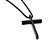 Colar Aço Inoxidável 70cm Preto Crucifixo - Imagem 2