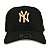 Boné NY Yankees Aba Curva - Preto / Bordado Caramelo - Imagem 2