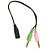 Cabo Headset para Fone, 2 P2 Macho para 1 P2 Fêmea - Imagem 2