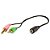 Cabo Headset para Fone, 2 P2 Macho para 1 P2 Fêmea - Imagem 1