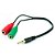 Cabo Headset para Fone, 2 P2 Fêmea para 1 P2 Macho - Imagem 1