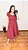 VESTIDO MIDI LISTRADO MARSALA - Imagem 1