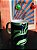 caneca  porcelana perolada verde gato preto - Imagem 1