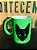 caneca fluorescente verde gato preto - Imagem 1