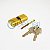 Cilindro Papaiz C200 Latão Dourado 7cm com 2 chaves - Imagem 3