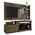 kit rack retro com porta com Painel de TV suspenso de parede largura 183 cm 4 prateleiras rústico - Imagem 1