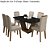 kit mesa de jantar mais 6 cadeiras estofadas pé palito 170 x 90 cm - Imagem 5