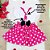 Vestido Infantil  Minnie Mouse Rosa com Tiara Menina - Imagem 2
