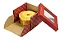 Caixa para Bolo 01 Und 21,5x21,5x12 Com Visor vermelho Fiori - Imagem 1