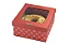 Caixa para Bolo 01 Und 21,5x21,5x12 Com Visor vermelho Fiori - Imagem 2