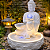 Fonte Decorativa Buda com Cascata, LED e Esfera de Cristal - Imagem 2