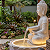 Fonte de Jardim Buda Gratidão Branca com LED – 72cm - Imagem 2