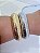 Bracelete Fechado Linhas Banho Branco - Imagem 1