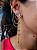 Brinco Ear Cuff com Correntes e Pedras Coloridas - Imagem 1