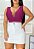 Cropped Feminino Decote V Alça Grossa Com Correntes - Imagem 10