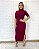 Vestido Midi Feminino Manga Curta Com Fendas Laterais Canelado - Imagem 9