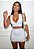 Conjunto Feminino Cropped Decote V E Saia Curta Com Detalhe em Fru Fru - Imagem 1