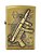 isqueiro cor bronze soldado metralhadora - noble elegant - Imagem 1
