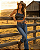 CROPPED DE COURO ZONA COUNTRY PRETO LISO - Imagem 1