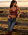 CROPPED DE COURO ZONA COUNTRY VERMELHO - Imagem 1