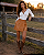 SHORTS DE COURO ZONA COUNTRY CARAMELO - Imagem 1