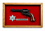 REPLICA COLT PEACEMAKER 4" MODEL. CAVALLARY CAB/MARROM ESTRELA SHERIFF - Imagem 1