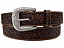 CINTO ZONA COUNTRY COURO TRABALHADO FLORAL RETO CAFÉ - Imagem 1