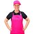 Conjunto de Uniforme Feminino Contendo Boné e Avental Pink com Camisa Polo Preta - Imagem 1