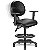 Cadeira Caixa Alta Ergonômica para Portaria, Recepção com Braços Regulável Executiva Ravan RVE03 Preto Sintético - Imagem 1