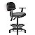 Cadeira Caixa Alta Ergonômica para Portaria, Recepção com Braços Regulável Secretária Ravan RVS03 Preto Sintético - Imagem 1