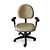 Cadeira Giratória para Escritório Executiva com Braços Reguláveis Bege/Marrom Cadeira Brasil OFF - Imagem 3