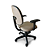 Cadeira Giratória para Escritório Executiva com Braços Reguláveis Bege/Marrom Cadeira Brasil OFF - Imagem 4