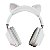 Fone Headset Bluetooth Cat Ear - Extra Bass - Branco - Verde - Imagem 1