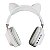 Fone Headset Bluetooth Cat Ear - Extra Bass - Branco - Verde - Imagem 3