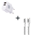 Kit Carregador de Parede Flex USB-A 12W + Cabo Nylon Kevlar Micro USB V8 / USB-A 1,5M - Branco - Gshield - Imagem 1