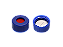 TAMPA DE ROSCA MAGNETICA AZUL 18MM COM SEPTO PTFE SILICONE BRANCO FURO 8MM - Imagem 1