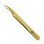 Pinça Ella Beauty para Alongamento Cílios Light Curva Gold - Imagem 2