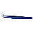 Pinça Ella Beauty para Alongamento Cílios Ponta Curva Blue - Imagem 3