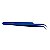 Pinça Ella Beauty para Alongamento Cílios Ponta Curva Blue - Imagem 4