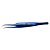 Pinça Dlux Professional Ponta Curva Blue Com Case - Imagem 4
