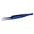 Pinça Dlux Professional Ponta Curva Blue Com Case - Imagem 3