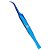 Pinça Dlux Professional Ponta Light Curva Blue Com Case - Imagem 1
