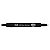 Caneta Marcador Multiuso Cis Duo Marker Ponta Dupla 1.0 e 0.7mm Preto - Imagem 5