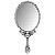 Espelho de Mão Duplo com Aumento Oval Estilo Vintage Plástico 23cm - Imagem 4