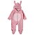 Macacão Infantil Pelúcia Plush Coelhinha Rosa Bebê Tip Top - Imagem 1